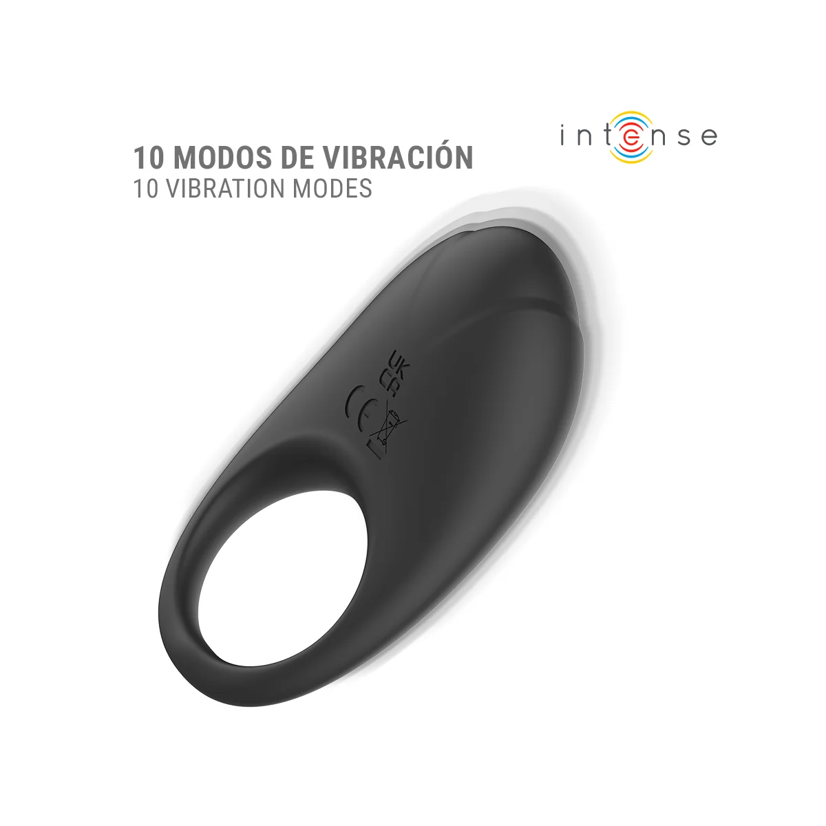 Merlotte Anillo Vibrador Con Estimulación De Clítoris Negro von Intense For Him