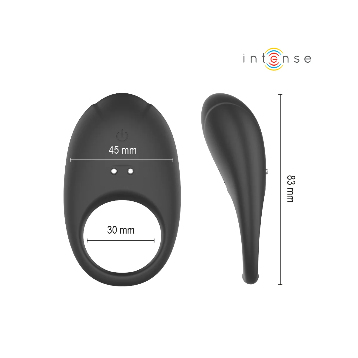 Merlotte Anillo Vibrador Con Estimulación De Clítoris Negro von Intense For Him