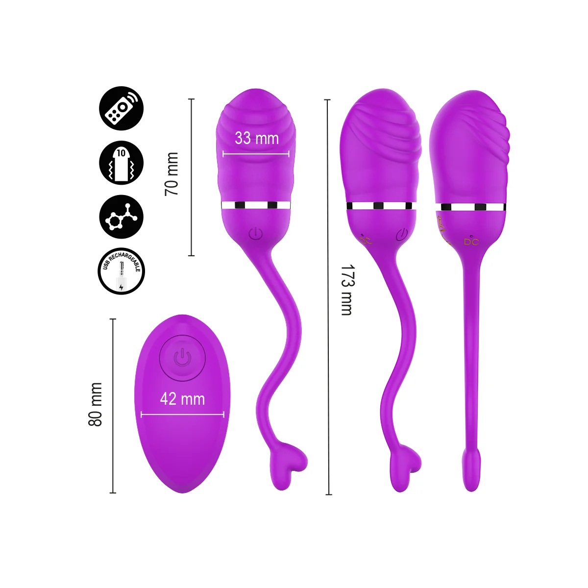 Sookie Fernbedienungs-Vibrationsei Lila von Intense Remote Control