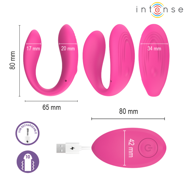 Nora Vibrationsklemmenstimulator Pink von Intense Remote Control