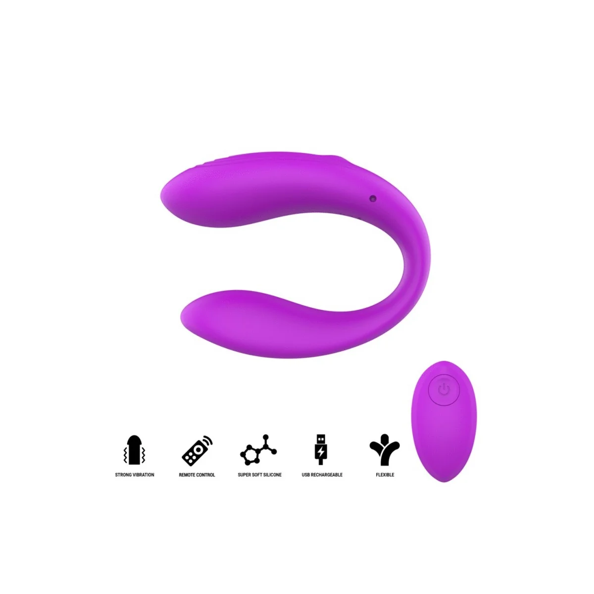 Nora Vibrationsklemmenstimulator Lila von Intense Remote Control