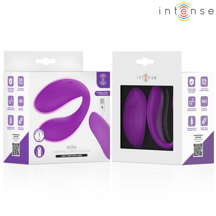 Nora Vibrationsklemmenstimulator Lila von Intense Remote Control