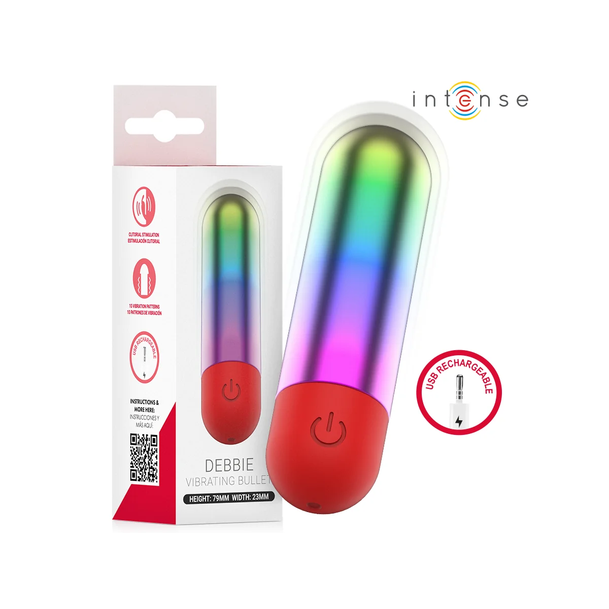 Debbie Rainbow Klitoris Vibrierende Kugel von Intense Fun Toys