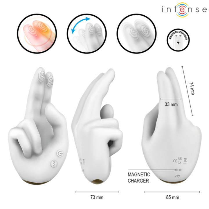 Jimmy Handgeformter Multifunktionsstimulator mit Vibration und Wärme von Intense High Tech