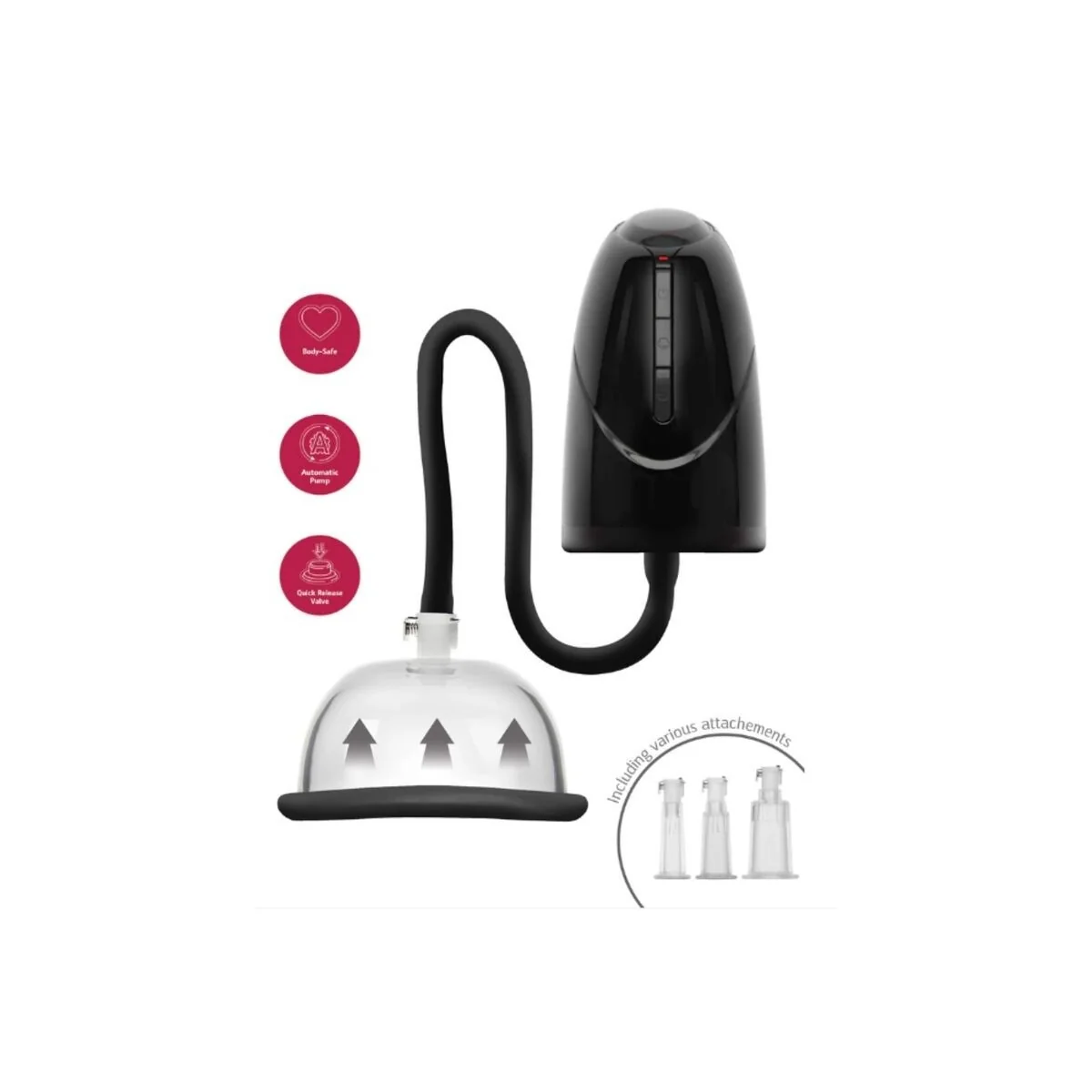 Automatische Vakuumpumpe für Vagina und Klitoris Schwarz von She.E.O