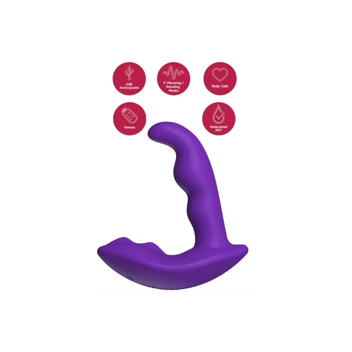 Rotierender, Vibrierender Analstimulator mit Fernbedienung – Lila von She.E.O