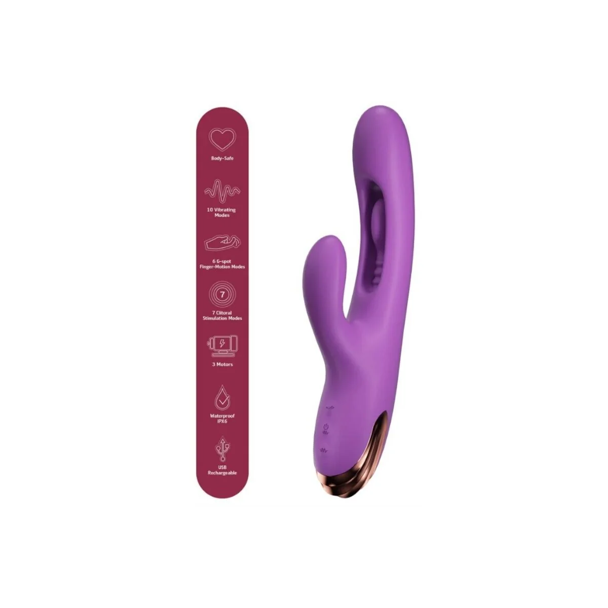Hasen-G-Punkt-Vibrator mit Digitaler Bewegung, Lila von She.E.O