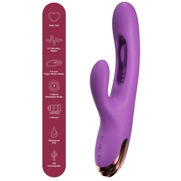 Hasen-G-Punkt-Vibrator mit Digitaler Bewegung, Lila von She.E.O