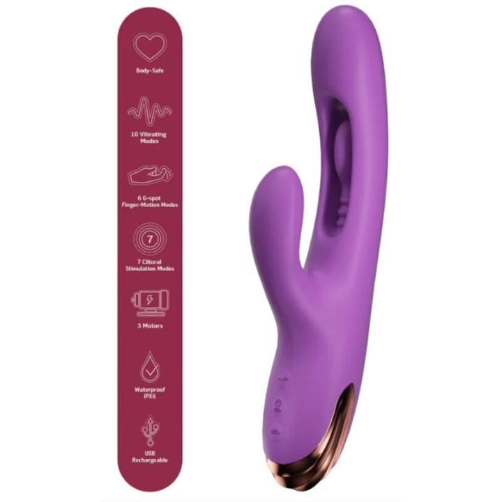 Hasen-G-Punkt-Vibrator mit Digitaler Bewegung, Lila von She.E.O