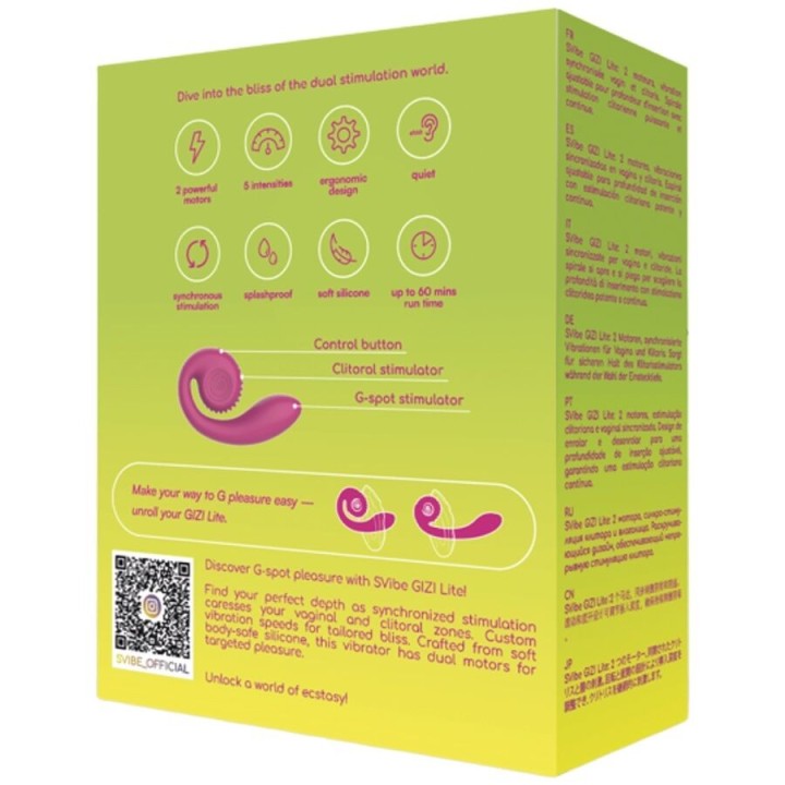 Gizi Lite Dual G-Spot & Clitoral Pink Vibrator von Snail Vibe