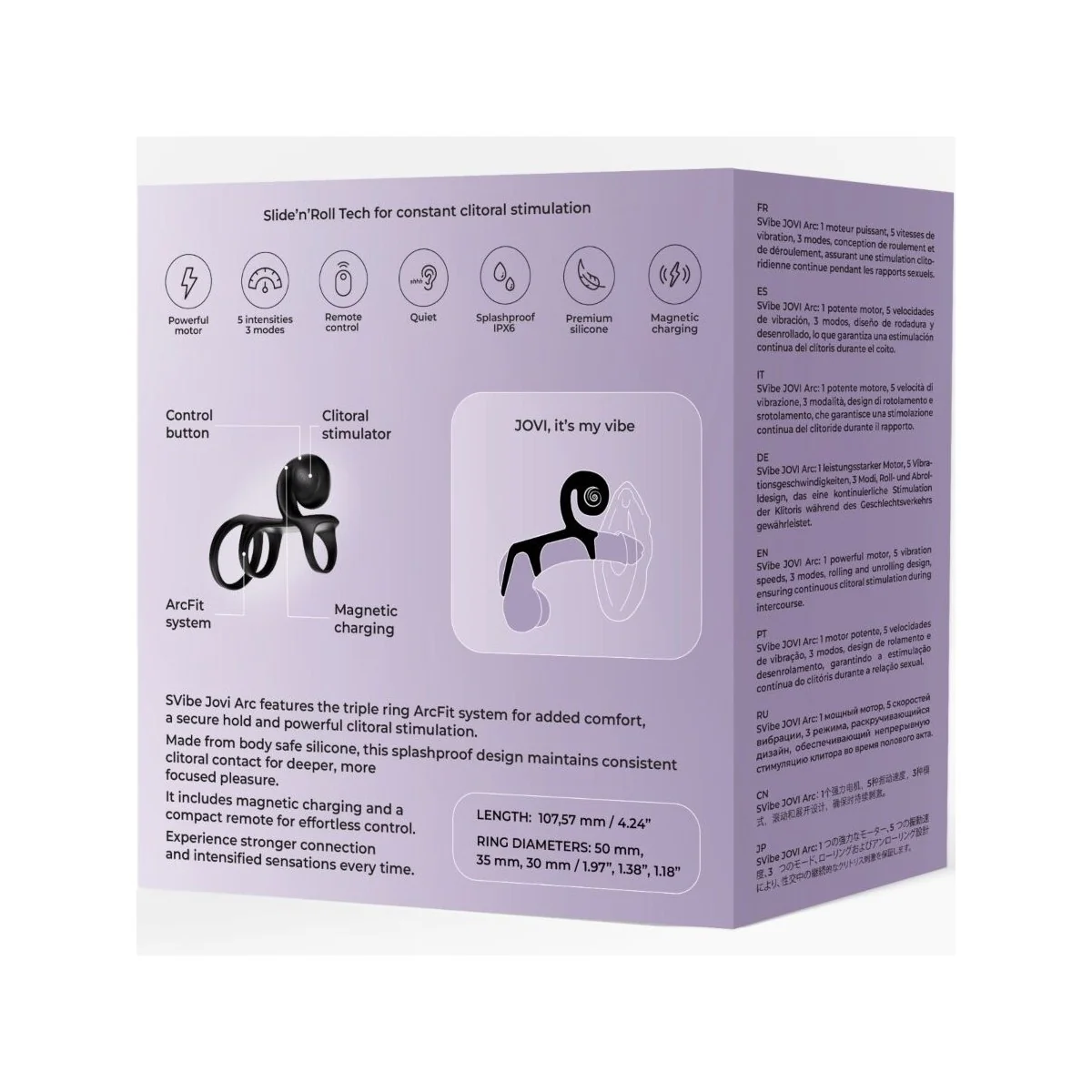 Jovi Arc Couple Ring Fernbedienung Schwarz von Snail Vibe