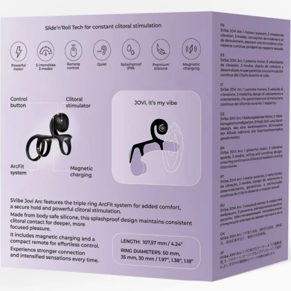 Jovi Arc Couple Ring Fernbedienung Schwarz von Snail Vibe