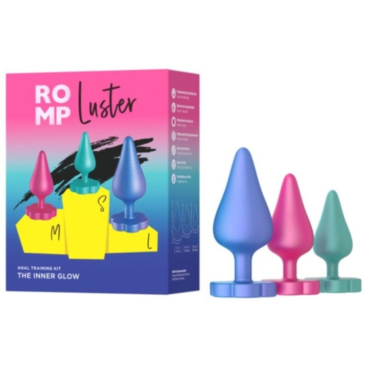 Luster Anal Trainingsset S/M/L mit Blumenförmiger Basis von Romp