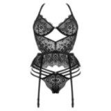 Lace Temptation Corset & String Schwarz von Beauty Night Fashion | Fesselliebe.de