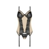 Daisy Korsett & Tanga Schwarz-Beige von Casmir | Fesselliebe.de