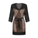 Allunes Peignoir Schwarz-Leo Size Plus von Obsessive | Fesselliebe.de