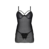 Eco Drosera Chemise & Tanga Schwarz von Passion Eco Collection | Fesselliebe.de