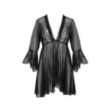 Eco Primula Peignoir Schwarz von Passion Eco Collection | Fesselliebe.de