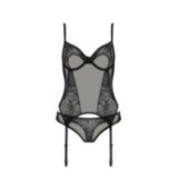 Eco Selaginella Korsett & Tanga Schwarz von Passion Eco Collection | Fesselliebe.de