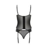 Eco Selaginella Korsett & Tanga Schwarz von Passion Eco Collection | Fesselliebe.de