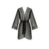 Amberly Size Plus Peignoir Schwarz von Passion Size Plus | Fesselliebe.de