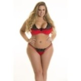 Plus Size BH Rot-Schwarz V-8771 von Axami Size Plus | Fesselliebe.de