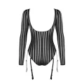 ♥ 1518 Damen Tüll Body mit 6 Strumpfhalter von Petite Noir ♥